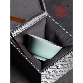 |Longquan Celadon Master Cup Single Cup Xu Jun Чай Комплект Ръчно изработени Кунг-фу От Висококачествена Керамика във Формата На Конски Копита, Чаша За Чай Tasti